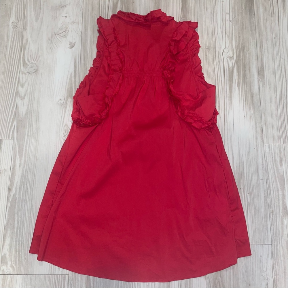 Red Ruffled Sleeveless Top - Picture 5 of 8